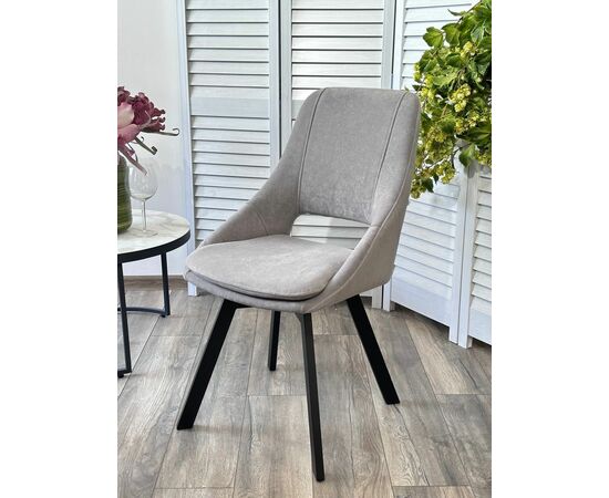 Стул ASP, цвет B22 Серый, велюр / черный каркас, поворот.360 град. М-City, изображение 2 | Интернет магазин мебели и декора LifeDekor