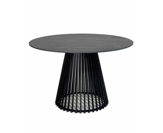 Стол TERNI 120 MATT BLACK MARBLE SINTERED STONE Черный мрамор матовый, керамика/Черный каркас М-City, изображение 3 | Интернет магазин мебели и декора LifeDekor