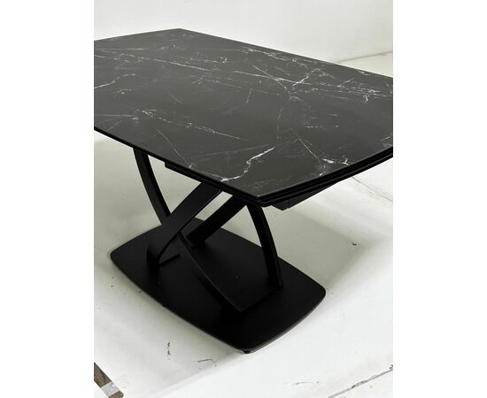 Стол FOGGIA 140 KL-116 Черный мрамор матовый, итальянская керамика/ черный каркас М-City, изображение 3 | Интернет магазин мебели и декора LifeDekor