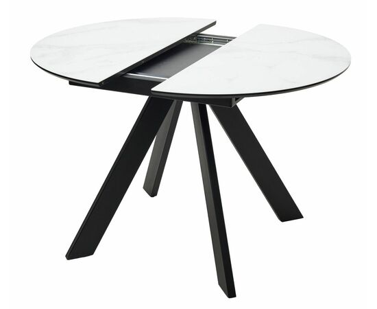 Стол БОНЖУР 100 БЕЛЫЙ МРАМОР, черная шагрень, стекло / ЧЕРНЫЙ каркас М-City, изображение 10 | Интернет магазин мебели и декора LifeDekor