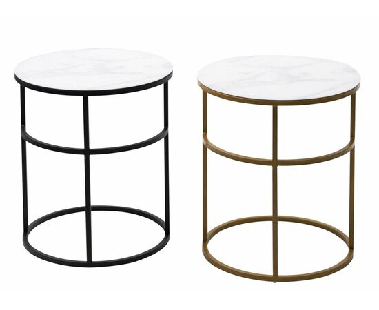 Журнальный столик Френсис Белый мрамор, стекло/ золотой каркас M-city, изображение 6 | Интернет магазин мебели и декора LifeDekor