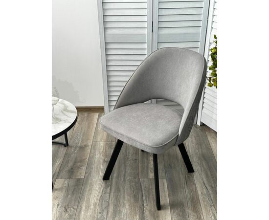 Стул DUNA, цвет B22 Серый, велюр / черный каркас, поворот.360 град. М-City, изображение 3 | Интернет магазин мебели и декора LifeDekor