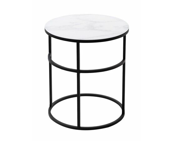 Журнальный столик Френсис Белый мрамор, стекло/ черный M-city, изображение 6 | Интернет магазин мебели и декора LifeDekor
