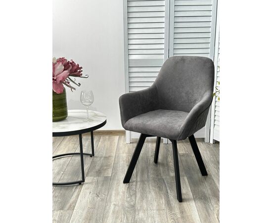 Стул JET, цвет B28 Темно-серый, велюр / черный каркас, поворот.360 град. М-City, изображение 4 | Интернет магазин мебели и декора LifeDekor