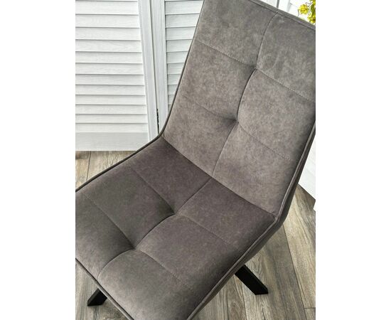 Стул BRONX, цвет B28 Темно-серый, велюр / черный каркас, поворот.360 град. М-City, изображение 2 | Интернет магазин мебели и декора LifeDekor