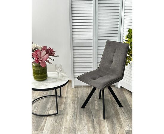 Стул BRONX, цвет B28 Темно-серый, велюр / черный каркас, поворот.360 град. М-City, изображение 4 | Интернет магазин мебели и декора LifeDekor