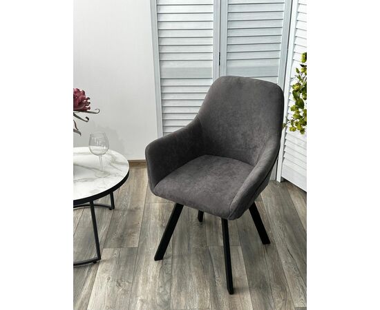 Стул JET, цвет B28 Темно-серый, велюр / черный каркас, поворот.360 град. М-City, изображение 3 | Интернет магазин мебели и декора LifeDekor