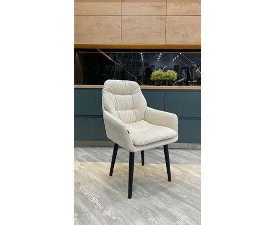 Стул РАЛЬФ ДАНС 360 град. поворотн, ZIZI 002 Бежевый, велюр / Черный каркас M-City, изображение 2 | Интернет магазин мебели и декора LifeDekor