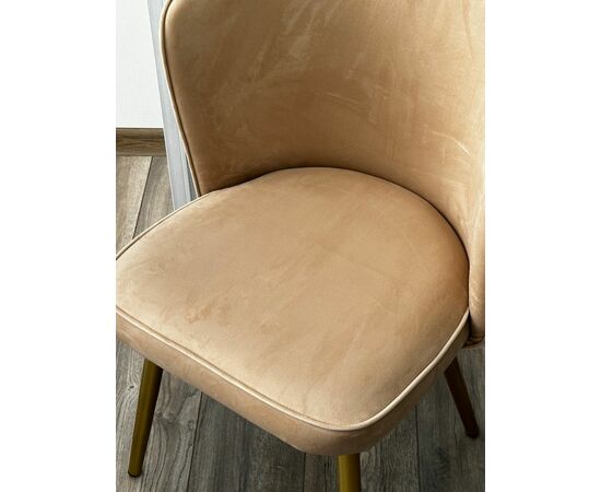 Стул МОНЕ ZIZI 605 Латте, велюр / Золотой каркас M-City, изображение 3 | Интернет магазин мебели и декора LifeDekor