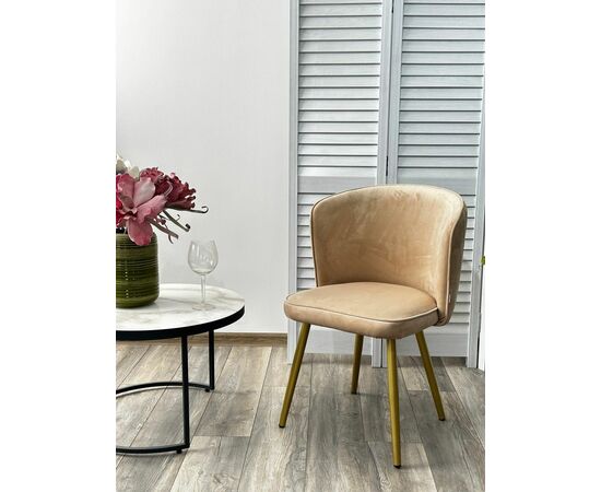 Стул МОНЕ ZIZI 605 Латте, велюр / Золотой каркас M-City, изображение 6 | Интернет магазин мебели и декора LifeDekor