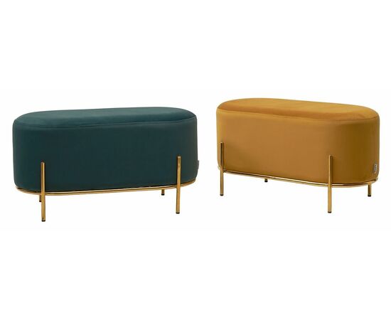 Пуф для гостиной ZEN BLUVEL-68 желтый, велюр / золотой каркас М-City, изображение 4 | Интернет магазин мебели и декора LifeDekor