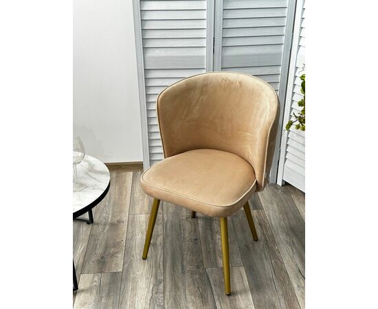 Стул МОНЕ ZIZI 605 Латте, велюр / Золотой каркас M-City, изображение 5 | Интернет магазин мебели и декора LifeDekor