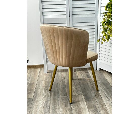 Стул МОНЕ ZIZI 605 Латте, велюр / Золотой каркас M-City, изображение 2 | Интернет магазин мебели и декора LifeDekor