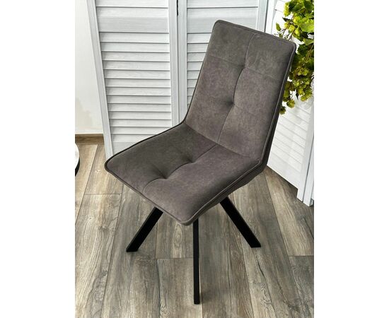 Стул BRONX, цвет B28 Темно-серый, велюр / черный каркас, поворот.360 град. М-City, изображение 3 | Интернет магазин мебели и декора LifeDekor