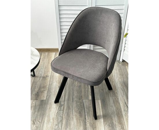 Стул DUNA, цвет B28 Темно-серый, велюр / черный каркас, поворот.360 град. М-City, изображение 3 | Интернет магазин мебели и декора LifeDekor