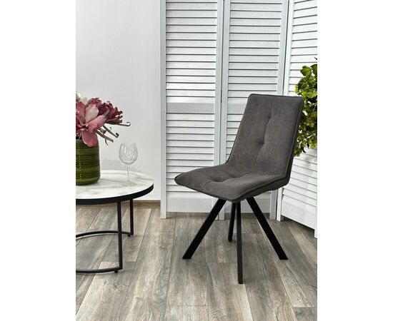 Стул BRONX, цвет B28 Темно-серый, велюр / черный каркас, поворот.360 град. М-City, изображение 5 | Интернет магазин мебели и декора LifeDekor