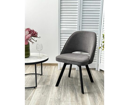 Стул DUNA, цвет B28 Темно-серый, велюр / черный каркас, поворот.360 град. М-City, изображение 4 | Интернет магазин мебели и декора LifeDekor