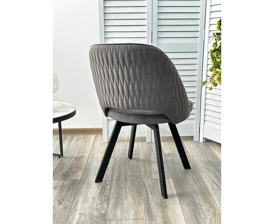 Стул DUNA, цвет B28 Темно-серый, велюр / черный каркас, поворот.360 град. М-City, изображение 2 | Интернет магазин мебели и декора LifeDekor