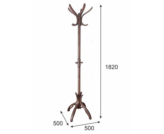 Вешалка напольная В 12Н темно-коричневый, изображение 2 | Интернет магазин мебели и декора LifeDekor