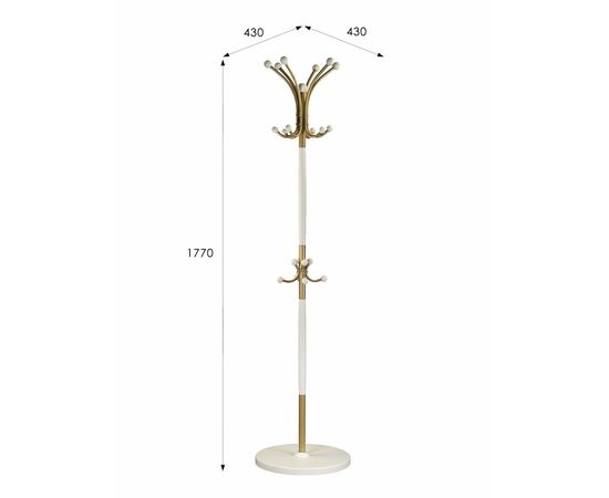 Вешалка напольная Д 1 золото/ слоновая кость, изображение 4 | Интернет магазин мебели и декора LifeDekor