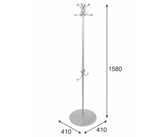 Вешалка напольная Пико 10 металлик, изображение 8 | Интернет магазин мебели и декора LifeDekor