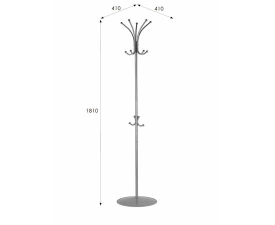 Вешалка напольная Пико 4 металлик, изображение 7 | Интернет магазин мебели и декора LifeDekor