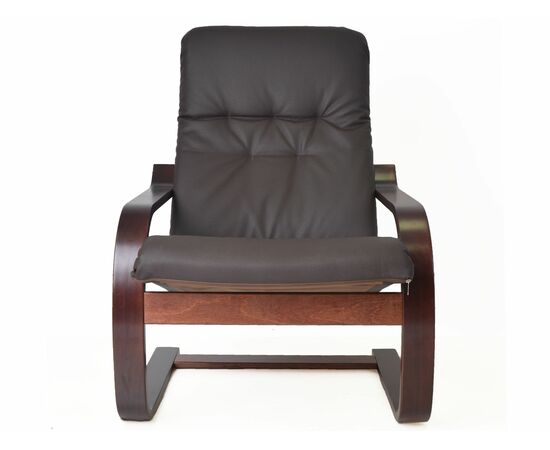 Кресло Сайма экокожа шоколад, каркас вишня, изображение 3 | Интернет магазин мебели и декора LifeDekor