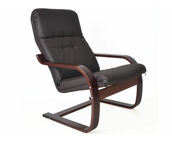 Кресло Сайма экокожа шоколад, каркас вишня, изображение 2 | Интернет магазин мебели и декора LifeDekor