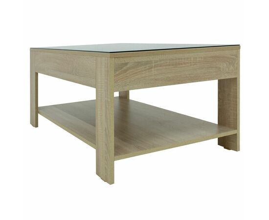 Стол журнальный BeautyStyle 26 сонома/стекло черное, изображение 2 | Интернет магазин мебели и декора LifeDekor