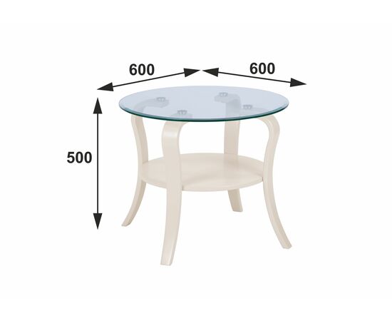 Стол журнальный Аннет бежевый/стекло прозрачное, изображение 3 | Интернет магазин мебели и декора LifeDekor