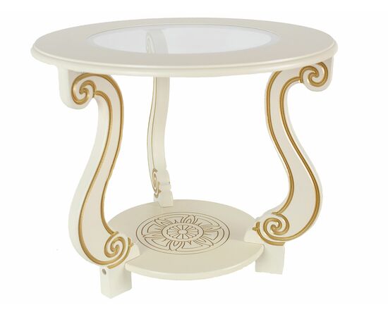 Стол журнальный Грация (С) слоновая кость/золото, изображение 3 | Интернет магазин мебели и декора LifeDekor