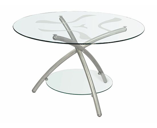 Стол журнальный Дуэт 3 металлик/ прозрачное, изображение 2 | Интернет магазин мебели и декора LifeDekor