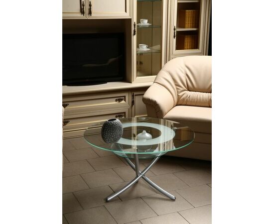 Стол журнальный Дуэт 4 металлик/ прозрачное, изображение 3 | Интернет магазин мебели и декора LifeDekor