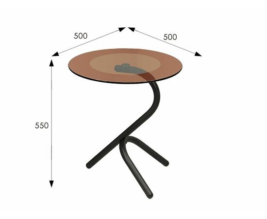 Стол журнальный Дуэт 5 черный/ тонированное, изображение 3 | Интернет магазин мебели и декора LifeDekor