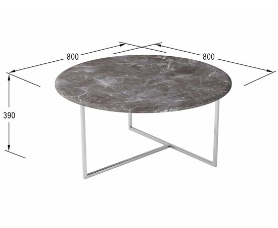 Стол журнальный Маджоре серый мрамор/хром, изображение 2 | Интернет магазин мебели и декора LifeDekor