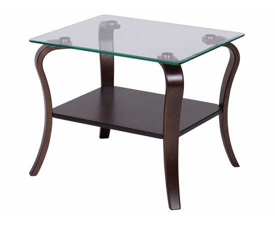 Стол журнальный Шарм орех/стекло прозрачное, изображение 2 | Интернет магазин мебели и декора LifeDekor