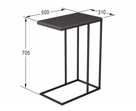 Стол придиванный Агами графит/чёрный, изображение 2 | Интернет магазин мебели и декора LifeDekor