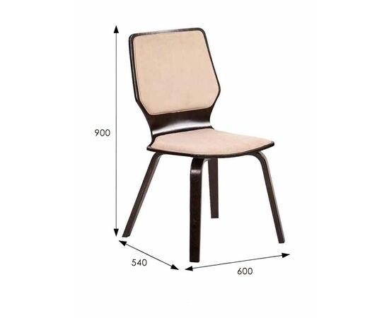 *Стул Бертран ткань слоновая кость, венге структура, изображение 4 | Интернет магазин мебели и декора LifeDekor