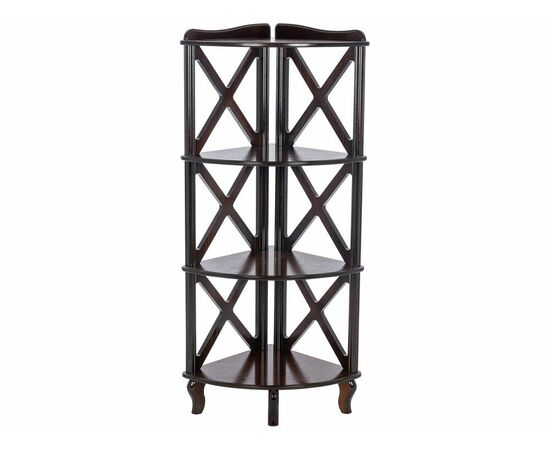 Этажерка-стеллаж угловая Джульетта-3 орех, изображение 2 | Интернет магазин мебели и декора LifeDekor