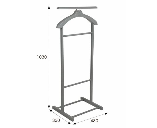 Вешалка костюмная В 21Н серый, изображение 5 | Интернет магазин мебели и декора LifeDekor