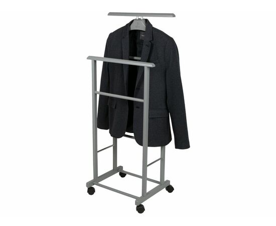 Вешалка костюмная на колесах В 22Н серый, изображение 3 | Интернет магазин мебели и декора LifeDekor