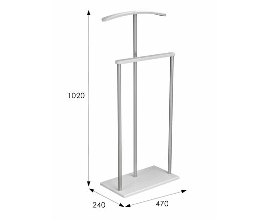 Вешалка костюмная Дэви 1 металлик/белый, изображение 5 | Интернет магазин мебели и декора LifeDekor