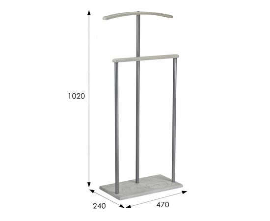 Вешалка костюмная Дэви 1 металлик/дуб дымчатый, изображение 10 | Интернет магазин мебели и декора LifeDekor
