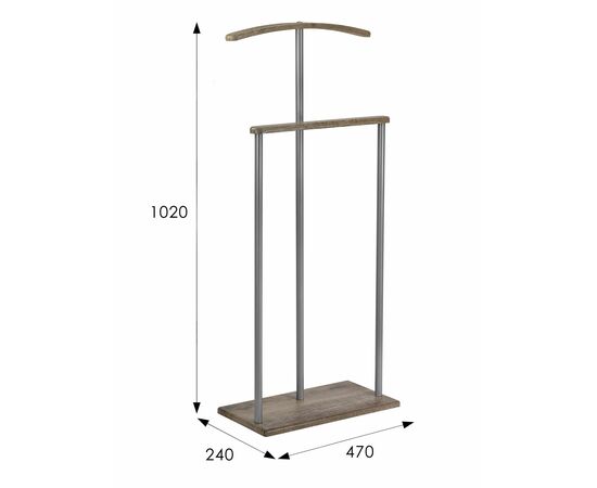 Вешалка костюмная Дэви 1 металлик/дуб крымский состаренный, изображение 9 | Интернет магазин мебели и декора LifeDekor