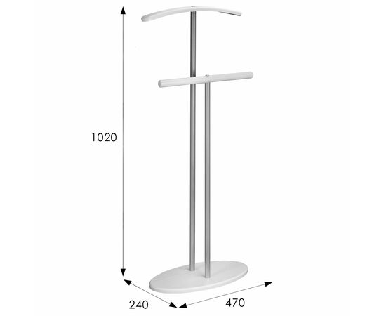 Вешалка костюмная Дэви 2 металлик/белый, изображение 5 | Интернет магазин мебели и декора LifeDekor