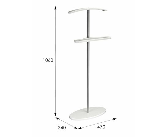 Вешалка костюмная Дэви 3 металлик/белый, изображение 8 | Интернет магазин мебели и декора LifeDekor