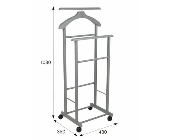 Вешалка костюмная на колесах В 22Н серый, изображение 5 | Интернет магазин мебели и декора LifeDekor