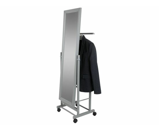 Вешалка костюмная с зеркалом на колесах В 24Н серый, изображение 3 | Интернет магазин мебели и декора LifeDekor