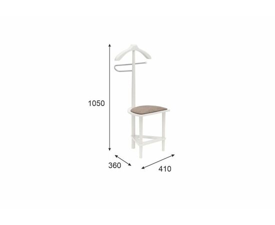 Вешалка костюмная с сиденьем В 26Н белый, изображение 8 | Интернет магазин мебели и декора LifeDekor