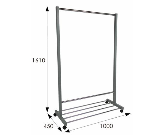 Вешалка напольная В 35Н серый, изображение 3 | Интернет магазин мебели и декора LifeDekor